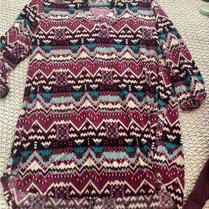 Honeyme Multicolor southwestern style hi low tunic